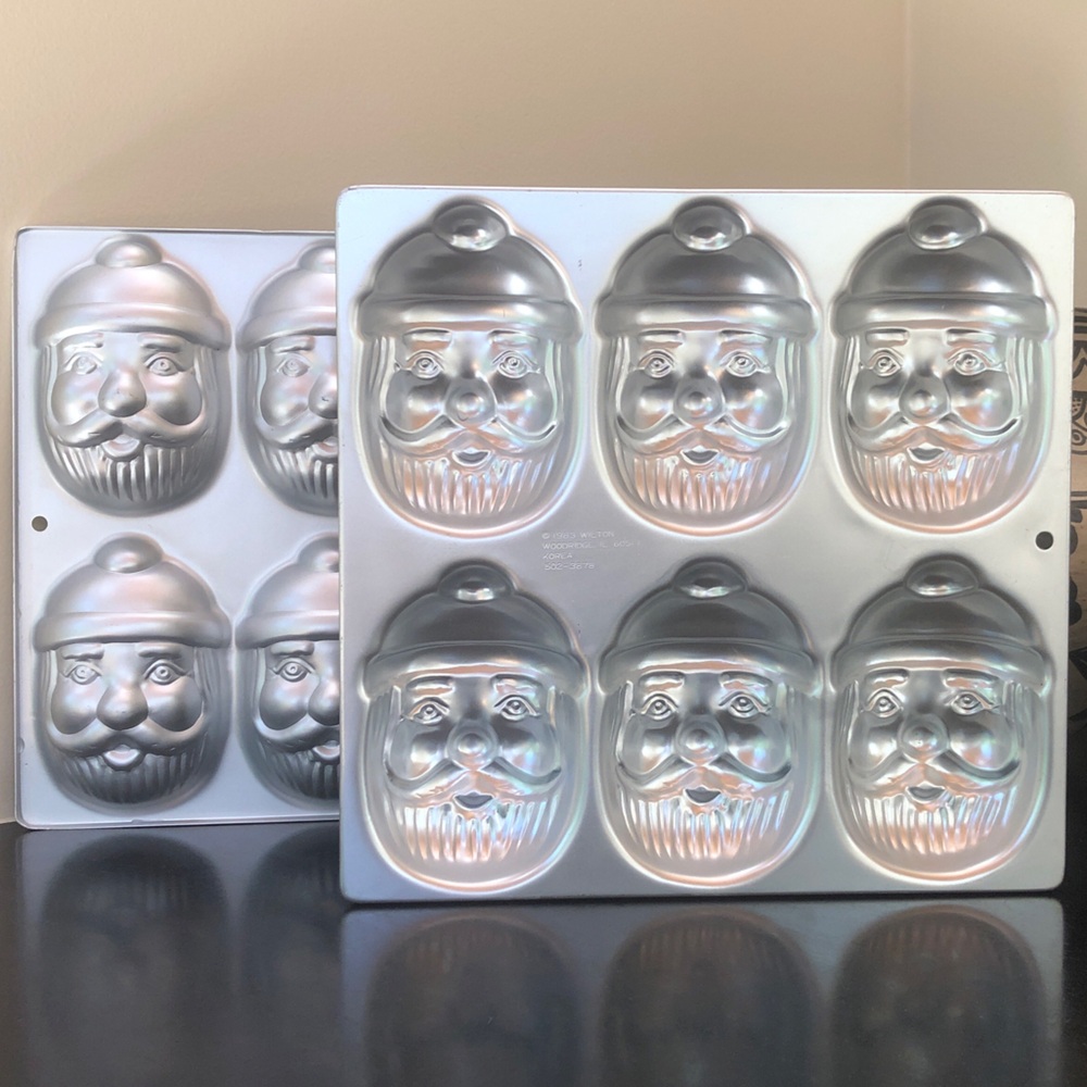 WILTON Mini Santa Cake Pans 1983 #502-3878- Vintage- Set of 2
